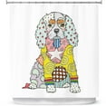 thumbnail image 1 of Shower Curtains 70" x 73" from DiaNoche Designs by Marley Ungaro - King Charles Spaniel White, 1 of 1