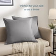 thumbnail image 5 of Bare Home Pillow Sham Set - Premium 1800 Collection - Double Brushed - Euro, Light Gray, 5 of 8