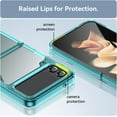 thumbnail image 4 of Case for Samsung Galaxy Z FILP 3 5G Case Slim Dropproof [Defend from Drop/Scratch/Slip/Fingerprint] Clear Acrylic Hard Back Soft TPU Bumper Hybrid Phone Cover for Samsung Z FILP 3 5G-Crystal Blue, 4 of 14