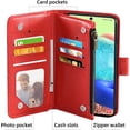 thumbnail image 5 of Compatible with Samsung Galaxy A71 5G Wallet Case and Tempered Glass Screen Protector Flower Leather Flip Credit Card Holder Cell Phone Cover for Glaxay A 71 G5 Gaxaly 71A S71 Women Men Red, 5 of 14