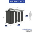 thumbnail image 5 of Uforic 9x4 FT Outdoor Storage Shed with Acrylic Windows, Secure Access Lock for Bike Garden Patio Dark Gray, 5 of 9