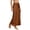 Brown, variant on Women Glossy Satin Side Lace Split Maxi Skirt High Waist Flowy A Line Elegant Long Bottom 1PC S-M-L-XL Plus Size Friendly