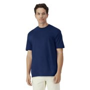 Gildan Light Cotton Men Crewneck T-Shirt, Short Sleeve Modern Classic Fit 6 Pack Navy Tee Bulk, S