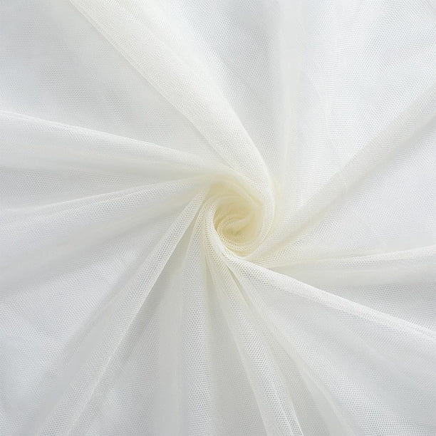 Tela de malla blanca de 39,4 x 63 pulgadas, mosquitera beige suave, gasa de poliéster, tul transparente liso, por yarda