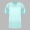 thumbnail image 2 of Men T Shirts Men Football Mesh Practice Athletic T Shirt Solid Color V Neck Short Sleeve Hop Sports Tee Light Blue XL, 2 of 4