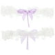 thumbnail image 5 of Juego de 2 ligas de novia elegantes con encaje de perlas y flores con lazo para novias, graduaciones y ocasiones especiales, 5 of 8