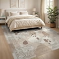 thumbnail image 3 of ODIKA 8'x10' Washable Area Rug Non-Slip Chair-Friendly Mat Boho Cream Scattered Freeform Neutral Abstract Printed Beige for Dining Room, Large Office, Lounge, 3 of 7