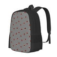 Daiia Ladybugs on Black and White Striped Backpack for Men and Women