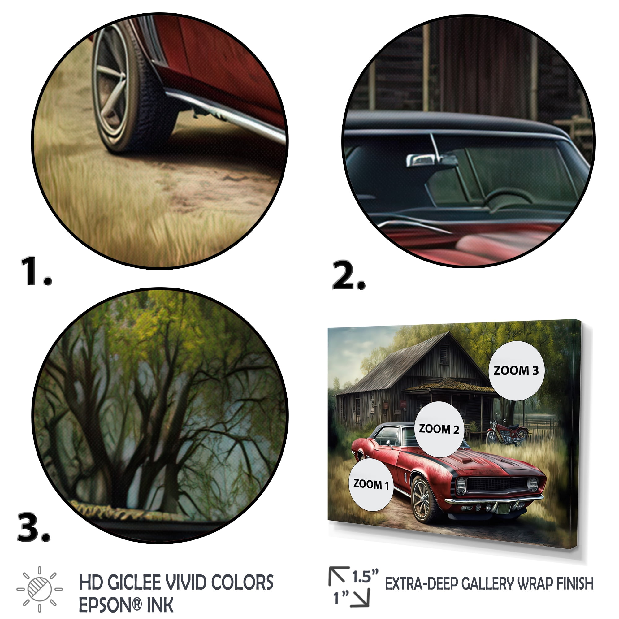Designart Camero In Barn IV Canvas Wall Art