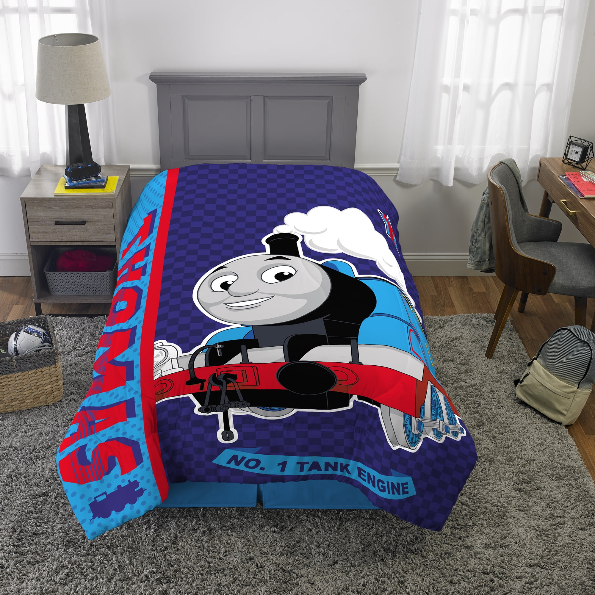 Thomas & Friends Microfiber Comforter, Kids Bedding, Number 1 Engine