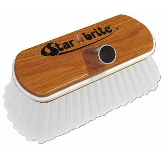 Star Brite Brosse de Lavage de Voiture 040172 Tête de Brosse Rectangulaire; Accessoire de Tête Seulement; Sans Connexion de Tuyau; Poils en Fibre de Prène Étoile Blanche avec Poils en Bois Synthétique; Sans Distributeur de Savon