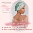 thumbnail image 6 of HBlife Adjustable Double Layer Silk Satin Sleeping Hair Bonnet, Sage Green, Large, 6 of 6