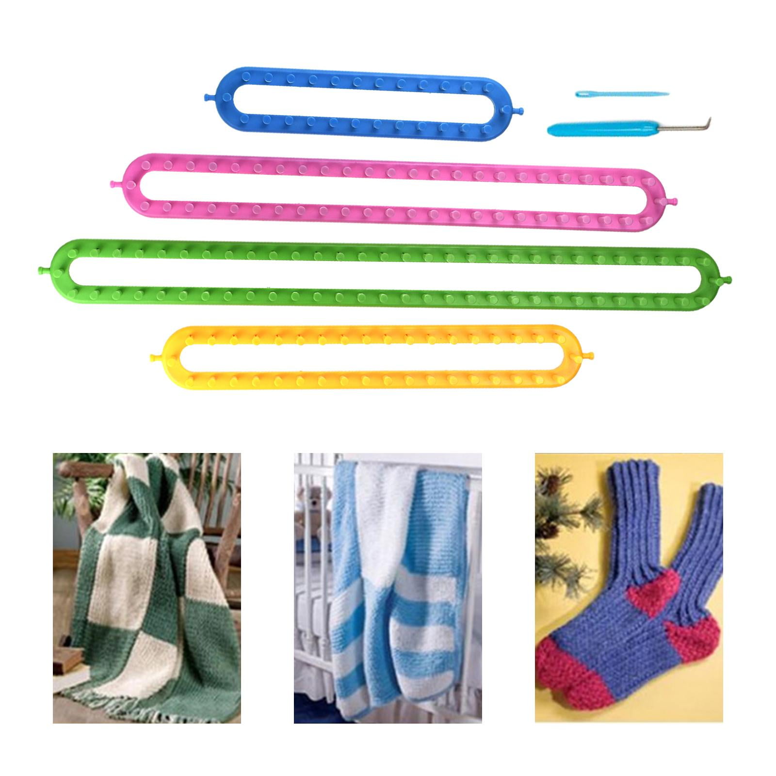 Wxqbjtam 4Pcs Knitting Looms Knitter Set Crochet Hook & Sewing Tools for Blankets Sweater