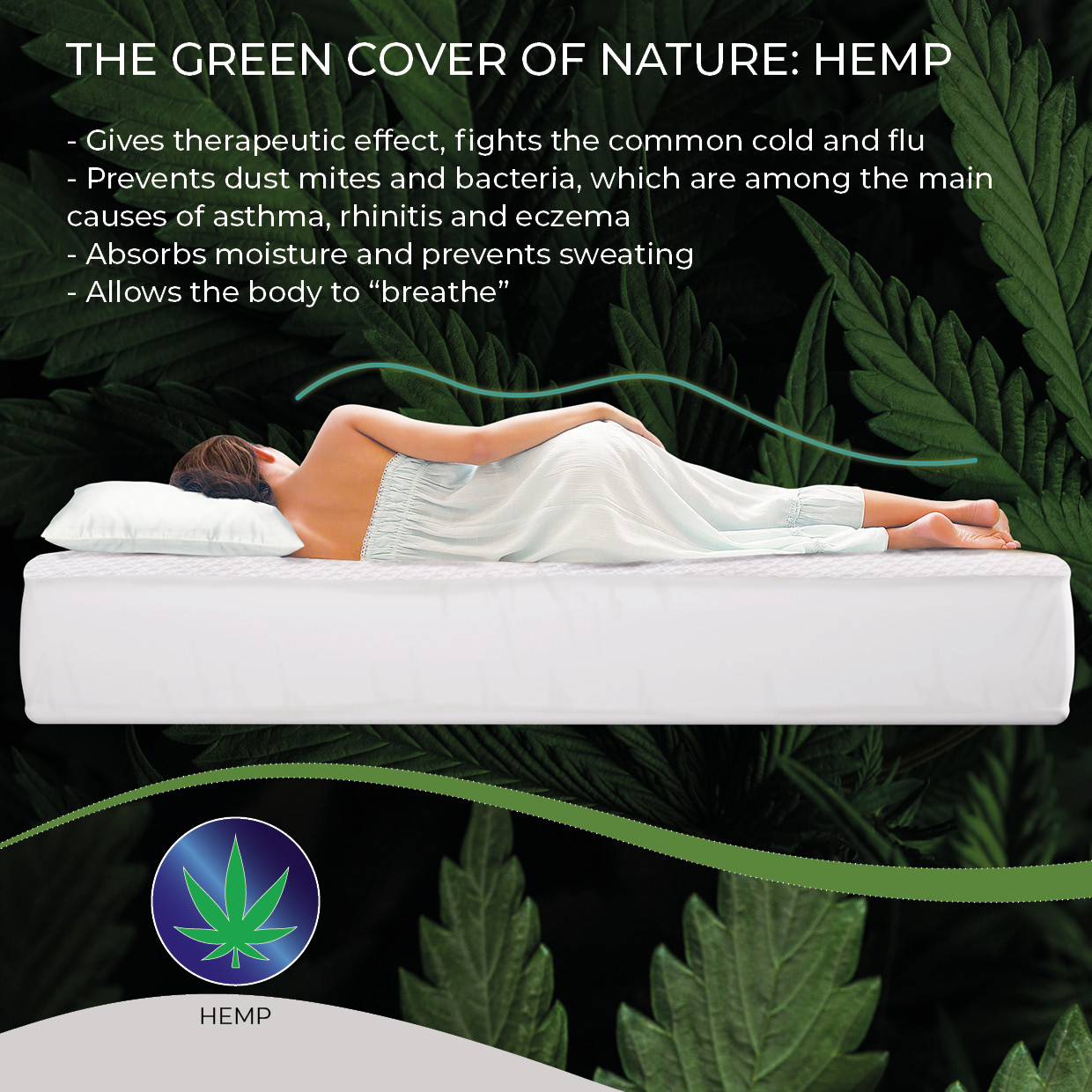 DOQU Home Hemp Mattress Protector 100% Waterproof and Noiseless