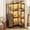 Brown-4 Tier, variant on HIGDBFE 5-Tier Corner Bookshelf with LED Lights and 4 Fabric Drawers, L-Shaped Industrial Bookcase, Corner Display Shelf for Living Room, Home Office, Rustic Brown