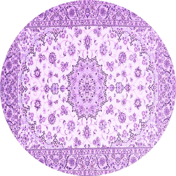 Ahgly Company Indoor Round Persian Purple Traditional Area Rugs, 7' Round