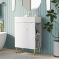thumbnail image 3 of Bellemave 21.6” Bathroom Vanity Set with Sink and Right Side Storage White Bathroom Storage Cabinet with Sink Combo Free-Standing Single Basin Vanity with Door and Shelf (21.6”, Right Side Storage), 3 of 11