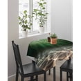 thumbnail image 4 of Dark Green Ocean Waves Suqare Tablecloth - 54 x 54 Inch, Summer Beach Coastal Abstract Waterproof & StainResistant Tablecloth, Washable Oil-proof Table Cover for Dining/Party/Wedding/Camping/Buffet, 4 of 9