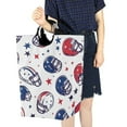 thumbnail image 4 of Yayeee Freestanding Laundry Hamper with Handle Collapsible Large Storage Basket for Clothes, Cartoon American Football Helmets, 4 of 7