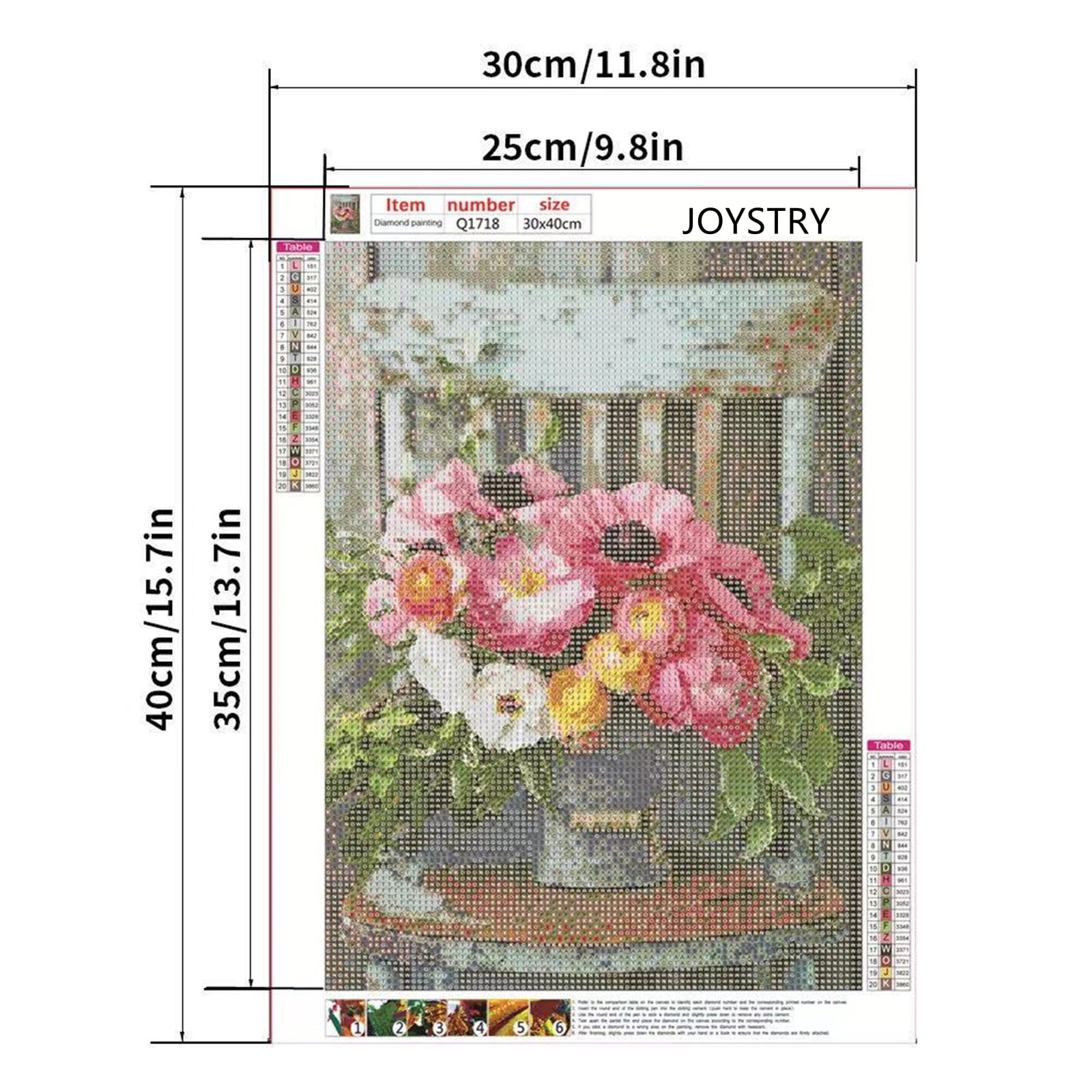 JOYSTRY 5D Diamond Painting Dots Kits for Adults Unisex, Full Drill Round Gem Art ( Flower 16x12in )