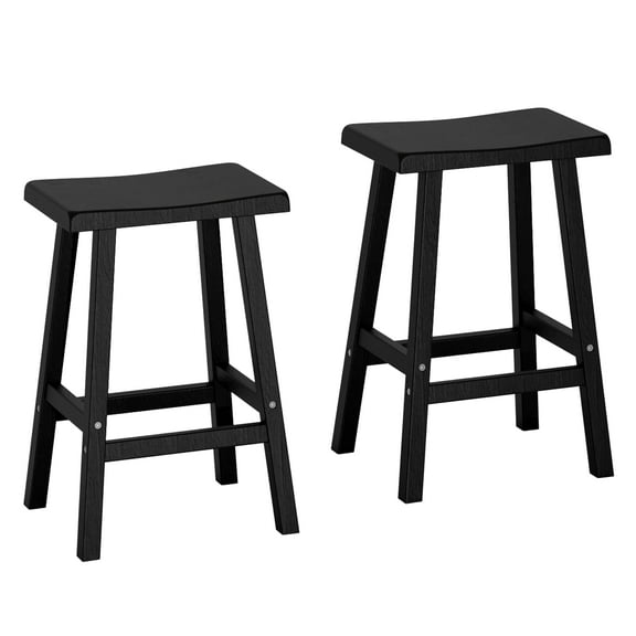 Bar Stools Sturdy Modern Minimalist Resin Bar Stool,Stylish and Durable for Kitchen, Bar and Home Set of 2（24"Inches）