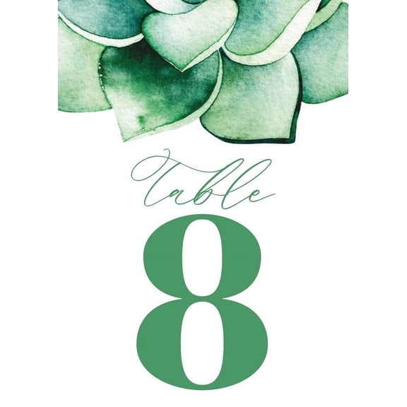 Succulent Design Table Number Cards Double Sided Party Table Numbers for Reception Baby Shower Anniversary Birthday Bridal Party 4x6 25 Pcs