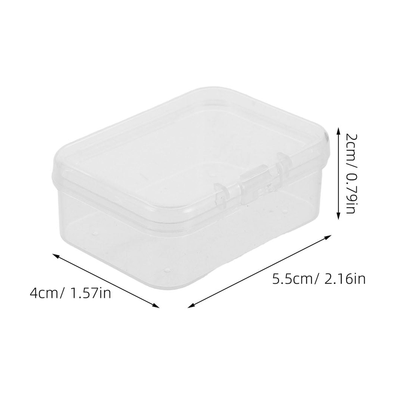 FOMIYES 100Pcs Clear Plastic Organizer Boxes with Hinged Lid for Craft Supplies and Beads Storage