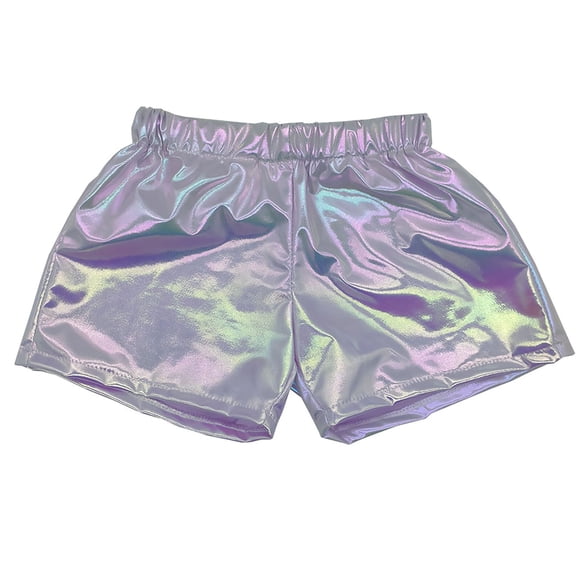Xijirk Girls' Shiny Metallic Shorts Glittery Bottoms for Stage Performance Dance & Party Outfits,4-5 Years