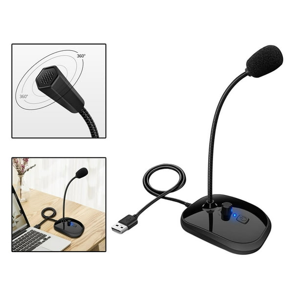 1x USB Micrófono de computadora Micrófono Micrófono densador omnidireccional con botón de silencio Plug para juegos Grabación de shamjiam micrófono de la computadora