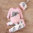 thumbnail image 2 of HIPYLO Kids Cheerleading Outfit Knit Newborn Outfit Boys 3 Piece Suit Girls 5-6 Clothes Fall Gifts 100% Cotton Baby Girl Clothes Gift for Friend, Pink 9-12 Months, 2 of 8
