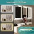 thumbnail image 5 of 40 x 24'' LED Mirror for Bathroom Dimmable 3 Colors Bathroom Mirror with Lights Anti-Fog Stepless Lighted Bathroom Mirror Smart Vanity Mirror Wall Mounted Horizontal/Vertical, 5 of 15