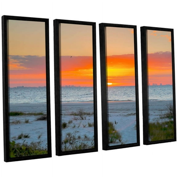 ArtWall Steve Ainsworth "Sanibel Sunrise IV" 4-Piece Floater Framed Canvas Set