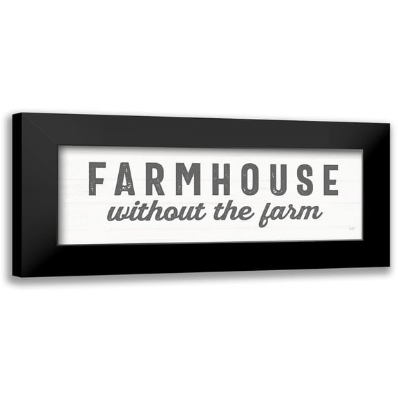 Lux   Me Designs 14x7 Black Modern Framed Museum Art Print Titled - Farmhouse Without the Farm