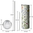 thumbnail image 5 of 20oz Pioneer Flower and Butterfly Skinny Tumblers Stainless Steel Tumbler with Lid and Straw,Vacuum Insulated Double Wall Travel Tumbler Cups with Cleaning Brush for Coffee,Tea, 5 of 6