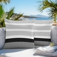 thumbnail image 2 of Outdoor Waterproof Pillow Covers Pack of 2, Abstract Stripe Classic Black Lines Art Decorative Throw Pillowcases Cushion Covers for Garden Patio Tent Sofa Couch, 26x26 inch, 2 of 8