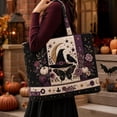 thumbnail image 4 of Ktlvex Vintage Quilted Halloween Tote Bag, Halloween Pattern Shoulder Handbag, Large Capacity Holiday Shopping Bag for Halloween Party Daily Use（C）, 4 of 4