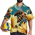 thumbnail image 4 of Starry Bees in the Sky Men's Short Sleeve Printed Button Down Hawaiian Beach Shirts, 4 of 6