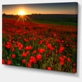 thumbnail image 2 of Sunset over Garden avec Coquelicots Rouges - Impression sur Toile Florale, 2 of 3