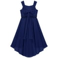 thumbnail image 4 of HULIJA Kids Girl's Sequins High Low Dress Flower Girl Junior Bridesmaid Dresses Sleeveless Pageant Navy Blue 10, 4 of 7