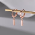 thumbnail image 4 of Solid 925 Sterling Silver Bar Drop Hoop Earrings for Women Teens Minimalist Bar Hoop Earrings Huggie, 4 of 14