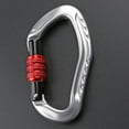 thumbnail image 4 of Tignapoo Durable Aluminum Alloy Climbing Carabiner AL-8126N - Silver, High Load Capacity for Outdoor Adventures, Automatic/Screw Locking Mechanism, Lightweight and Portable, Ideal for Hiking,, 4 of 6