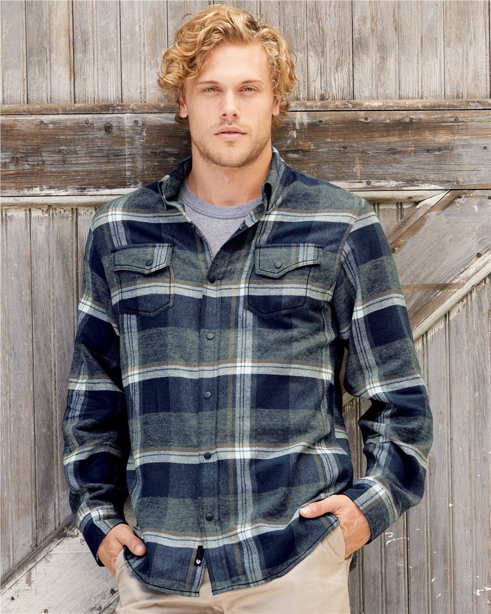 Snap Front Long Sleeve Plaid Flannel 