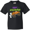 thumbnail image 3 of Inktastic Happy Halloween-monster truck with pumpkins, bats, cat,and ghost Youth T-Shirt, 3 of 5