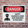 thumbnail image 4 of (2 Pack) Safety Glasses And Hard Hats Required Symbol OSHA Danger Sign 10 Inch X 7 Inch Indoor / Outdoor Rust-Free Aluminum Metal Signs for Workplace, Workshop, and Construction Site,, 4 of 8