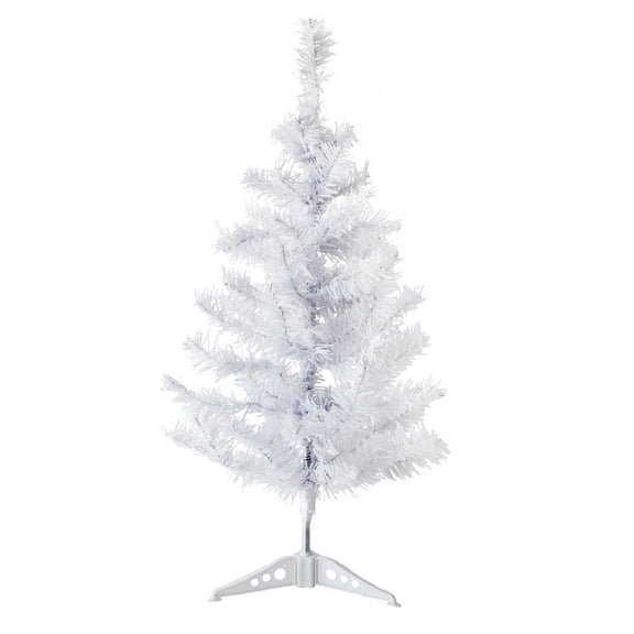 Perfect Holiday 2' White Tabletop Christmas Tree with Stand