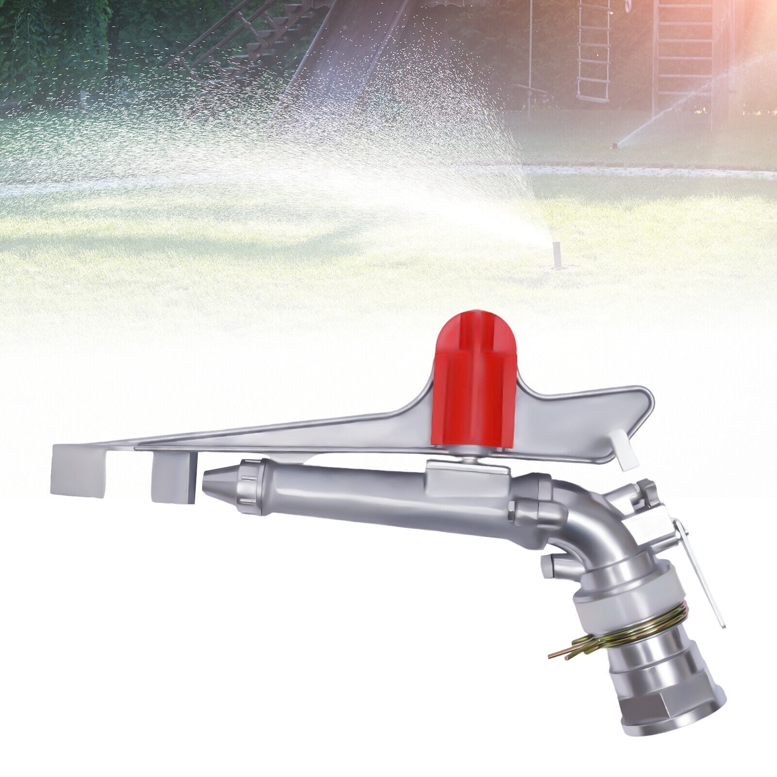 2 in 360° Adjustable Impact Sprinkler Large Area Water Irrigation Spray Gun Head for Farms, Orchards