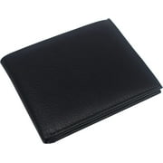 Mens Soft Genuine Leather Slim ID Bifold Wallet 60 (C) Black