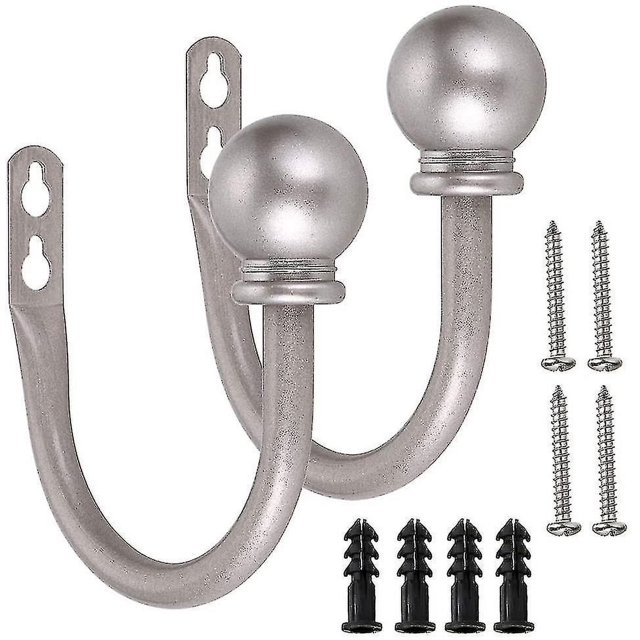 style3 Un par de ganchos de cortina de metal livianos: ganchos de cortina retro para montaje en pared.