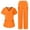 Orange, variant on Scrubs for Women Set Petite Wide Leg Pants and Short Sleeve V-Neck Scrub Top Two Piece Nursing Uniforms Cozy Workwear Navy XL