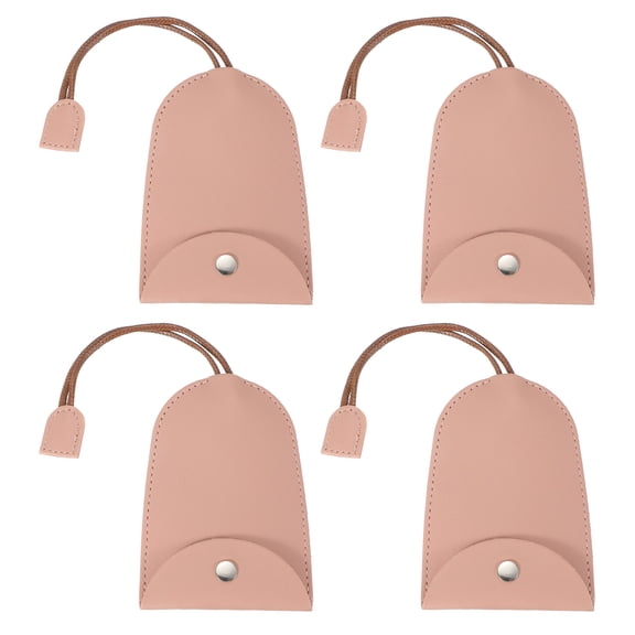 Uxcell Car Key Case, 4 Pcs PU Leather Key Pouch Key Fob Holder for Car Home Office Keys, Pink